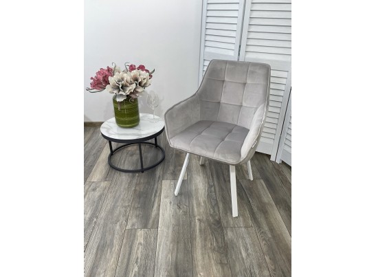 Стул MAVERICK 360 град. поворот. BLUVEL-03 LIGHT GREY, велюр/ белый каркас, в Ростове-на-Дону