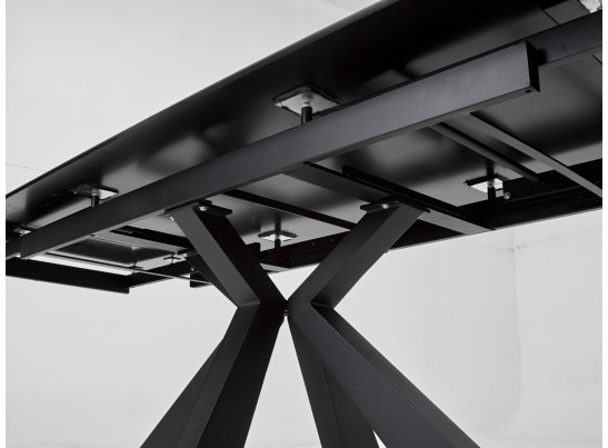 Стол ALEZIO 160 KL-135 Темно-серый мрамор матовый, итальянская керамика/ BLACK в Ростове-на-Дону