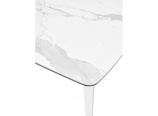Стол ELIOT 120 HIGH GLOSS STATUARIO Белый мрамор глянцевый, керамика/ белый каркас в Ростове-на-Дону Стол ELIOT 120 HIGH GLOSS STATUARIO Белый мрамор глянцевый, керамика/ белый каркас в Ростове-на-Дону