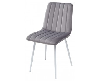 Стул DUBLIN G062-40 серый, велюр / белый каркас 