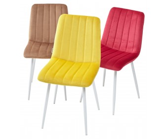 Стул DUBLIN G108-22 золотая осина, велюр / белый каркас 