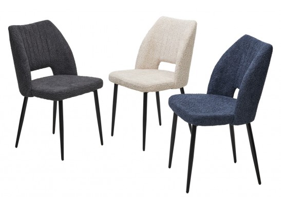 Стул LONDON UF998-16 темно-серый, букле / черный каркас / Товарный знак DISAUR в Ростове-на-Дону