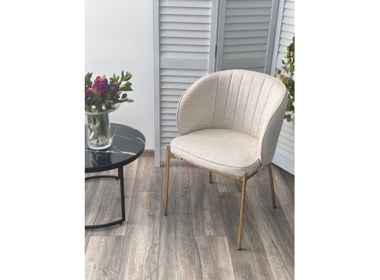 Стул DIANA Modica-40 бежево-белый, ткань / золотой каркас, ®DISAUR в Ростове-на-Дону