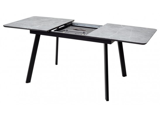 Стол АРУБА 140 Серый мрамор СКОРПИО , стекло / черный каркас в Ростове-на-Дону