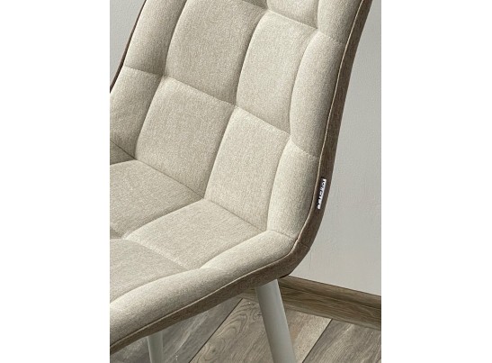 Стул CHIC VF-01/ VF-02 светло-бежевый/ бежевый, ткань/ белый каркас в Ростове-на-Дону