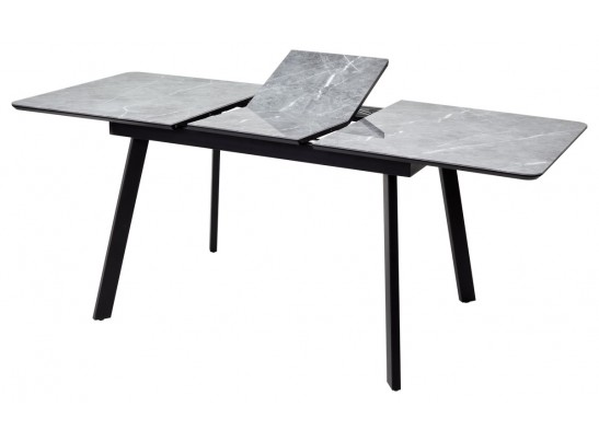Стол АРУБА 140 Серый мрамор СКОРПИО , стекло / черный каркас в Ростове-на-Дону