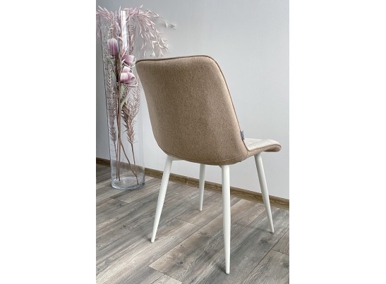 Стул CHIC VF-01/ VF-02 светло-бежевый/ бежевый, ткань/ белый каркас в Ростове-на-Дону