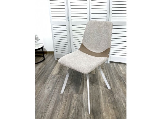 Стул ELLEN WZ2042-02 светло-бежевый фактурный велюр / RU-09 серо-бежевый / белый каркас в Ростове-на-Дону