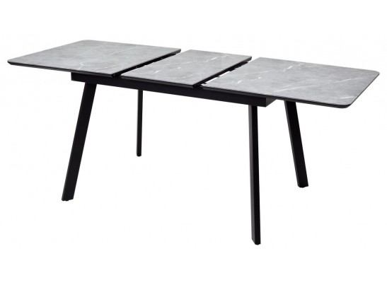 Стол АРУБА 140 Серый мрамор СКОРПИО , стекло / черный каркас в Ростове-на-Дону