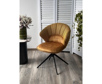 Стул ASTRA 360 град. поворот Желтый Sonic 68 ткань / 7525-132 велюр / черный каркас, ®DISAUR