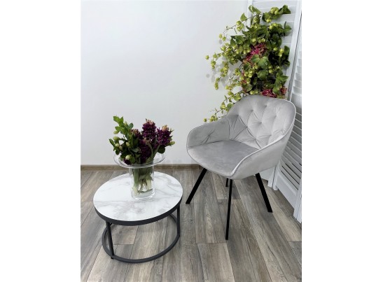 Стул GALE 360 град. поворот. BLUVEL-03 LIGHT GREY, велюр/ черный каркас, в Ростове-на-Дону