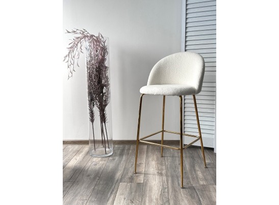Барный стул GLADE NINI-01 Белый, teddy / золотой каркас в Ростове-на-Дону