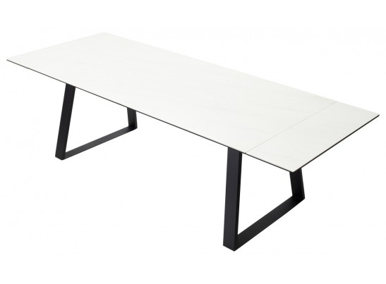 Стол Франк 200 Белый мрамор, керамика / черный каркас в Ростове-на-Дону