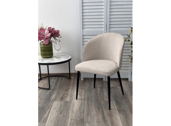 Стул GLORIA White CHACHA-140, ткань/ черный каркас, ®DISAUR в Ростове-на-Дону