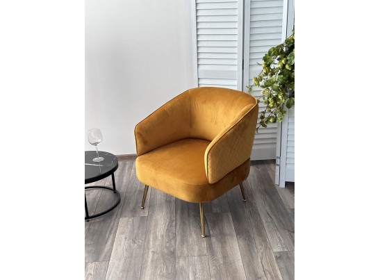 Кресло MUSSELS BLUVEL-68 желтый, велюр / золотой каркас в Ростове-на-Дону