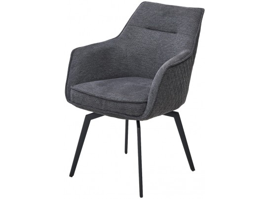 Стул RENLY 180 град. поворот. Brego-16 Темно-серый, ткань / Черный, ®DISAUR