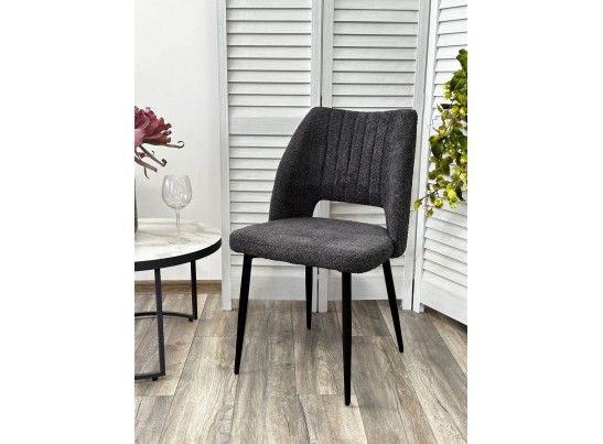 Стул LONDON UF998-16 темно-серый, букле / черный каркас / Товарный знак DISAUR в Ростове-на-Дону