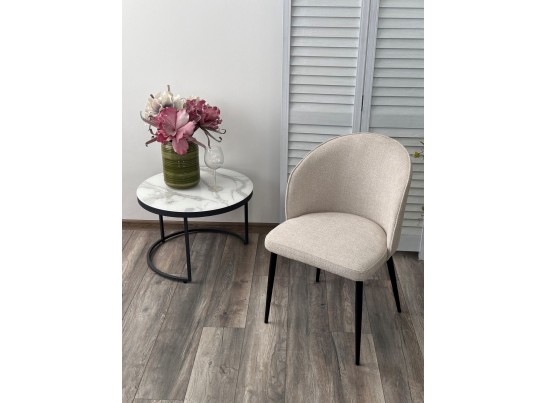 Стул GLORIA White CHACHA-140, ткань/ черный каркас, ®DISAUR в Ростове-на-Дону