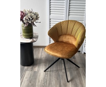 Стул ASTRA 360 град. поворот Желтый Sonic 68 ткань / 7525-132 велюр / черный каркас, ®DISAUR