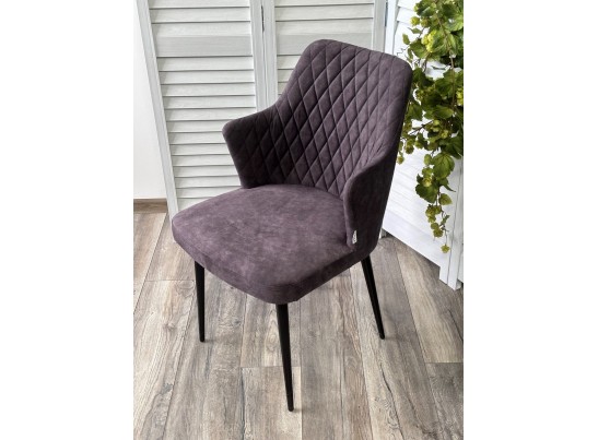 Стул HERMAN Kashemir 980 Темный серо-коричневый, велюр / черный каркас в Ростове-на-Дону