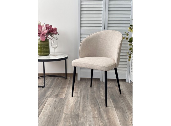 Стул GLORIA White CHACHA-140, ткань/ черный каркас, ®DISAUR в Ростове-на-Дону