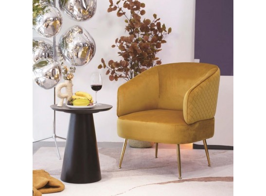 Кресло MUSSELS BLUVEL-68 желтый, велюр / золотой каркас в Ростове-на-Дону
