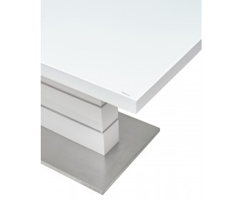 Стол QUADRO 140 WHITE GLASS белый глянец 