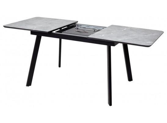 Стол АРУБА 140 Серый мрамор СКОРПИО , стекло / черный каркас в Ростове-на-Дону