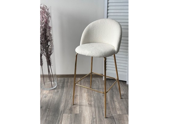 Барный стул GLADE NINI-01 Белый, teddy / золотой каркас в Ростове-на-Дону