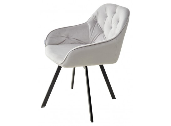 Стул GALE 360 град. поворот. BLUVEL-03 LIGHT GREY, велюр/ черный каркас, в Ростове-на-Дону