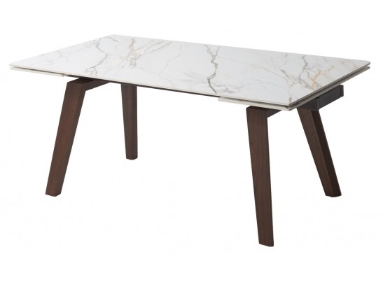 Купить Стол БЭТИС (BETIS) 180 цвет МРАМОР (MATTE GILDED WHITE SOLID CERAMIC) / Орех (WALNUT), ®DISAUR по цене 91900 в Екатеринбурге
