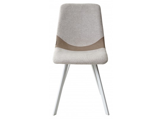 Стул ELLEN WZ2042-02 светло-бежевый фактурный велюр / RU-09 серо-бежевый / белый каркас в Ростове-на-Дону