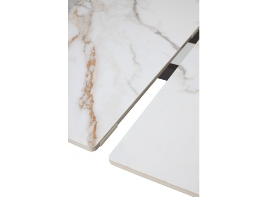 Купить Стол БЭТИС (BETIS) 180 цвет МРАМОР (MATTE GILDED WHITE SOLID CERAMIC) / Орех (WALNUT), ®DISAUR по цене 91900 в Екатеринбурге