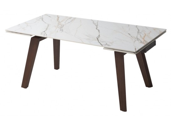 Купить Стол БЭТИС (BETIS) 180 цвет МРАМОР (MATTE GILDED WHITE SOLID CERAMIC) / Орех (WALNUT), ®DISAUR по цене 91900 в Екатеринбурге