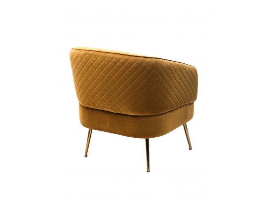 Кресло MUSSELS BLUVEL-68 желтый, велюр / золотой каркас в Ростове-на-Дону