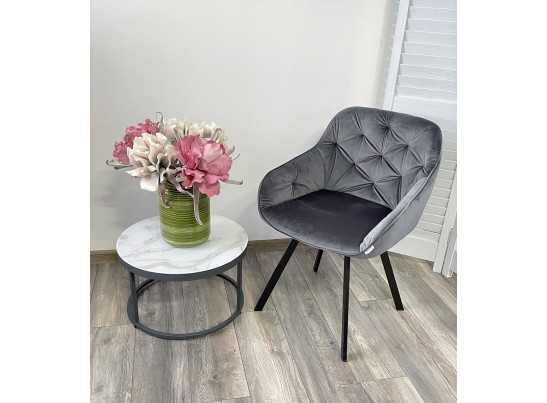 Стул GALE 360 град. поворот. BLUVEL-14 GREY, велюр/ черный каркас, в Ростове-на-Дону