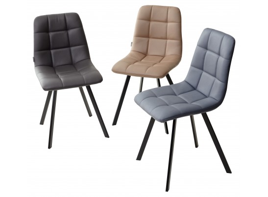 Стул CHILLI SQUARE HK017-11 темно-серый, PU / черный каркас в Ростове-на-Дону