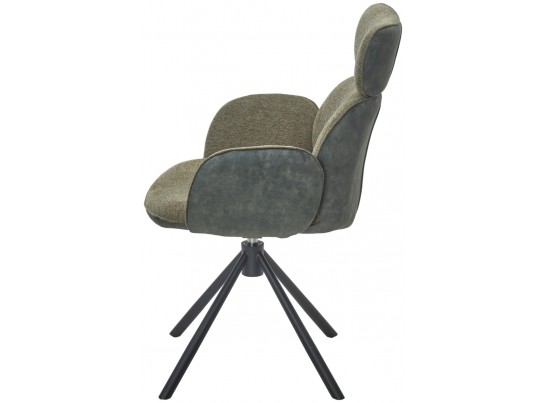 Стул VARDY 360 град.поворот. Brego-77 Зеленый, ткань/ 7525-156 Зеленый, велюр/Черный, ®DISAUR