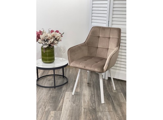 Стул MAVERICK 360 град. поворот. BLUVEL-40 BEIGE/ белый каркас, в Ростове-на-Дону