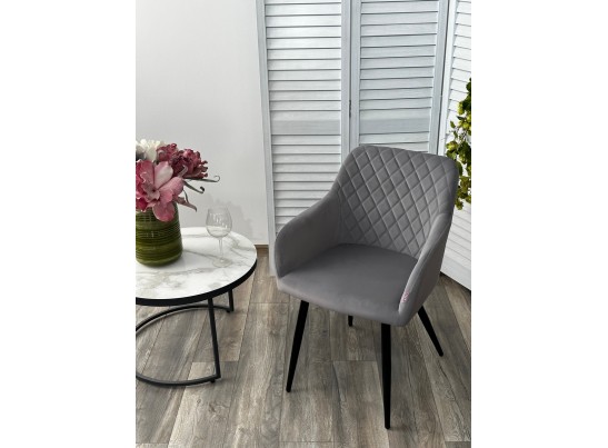 Стул BRANDY 505-35 Серый, велюр "беспальчиковый" / черный каркас, в Ростове-на-Дону