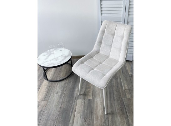 Стул CHIC WZ2042-18 белая галька, фактурный велюр/ белый каркас в Ростове-на-Дону