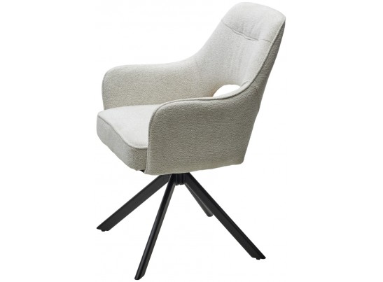 Стул GUARA 180 град. поворот. цвет бежево-белый RAVEN 22 / черный каркас, ®DISAUR в Ростове-на-Дону