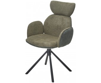Стул VARDY 360 град.поворот. Brego-77 Зеленый, ткань/ 7525-156 Зеленый, велюр/Черный, ®DISAUR