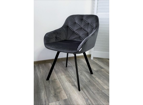 Стул GALE 360 град. поворот. BLUVEL-14 GREY, велюр/ черный каркас, в Ростове-на-Дону