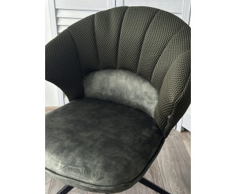 Стул ASTRA 360 град. поворот Зеленый Sonic 77 ткань / 7525-156 велюр / черный каркас, ®DISAUR