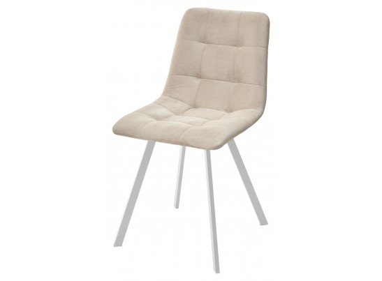 Стул CHILLI-Q SQUARE светло-бежевый #2, велюр / белый каркас, 4 шт./1 к, в Ростове-на-Дону