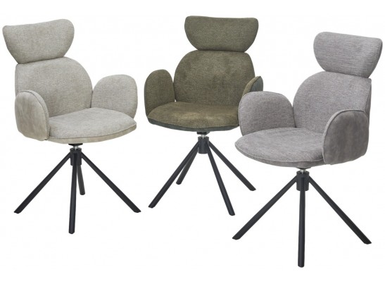 Стул VARDY 360 град.поворот. Brego-77 Зеленый, ткань/ 7525-156 Зеленый, велюр/Черный, ®DISAUR