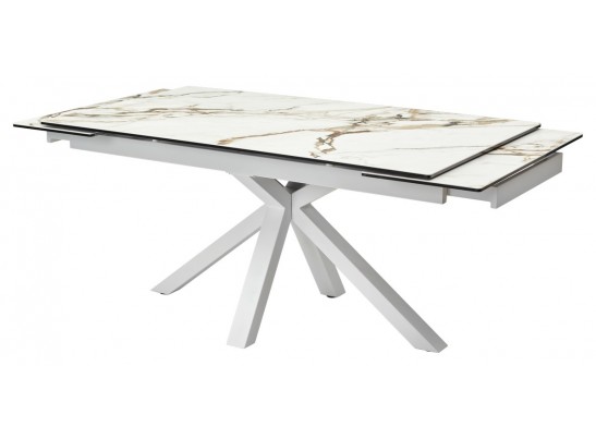 Стол ALTO 160 KL-188 Контрастный мрамор матовый, итальянская керамика/ белый каркас в Ростове-на-Дону