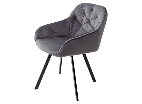 Стул GALE 360 град. поворот. BLUVEL-14 GREY, велюр/ черный каркас, в Ростове-на-Дону