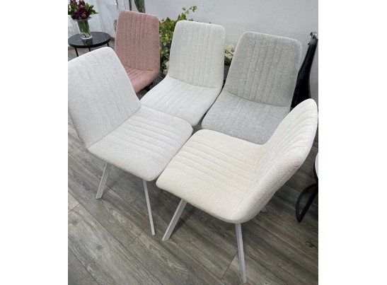 Стул ELVIS WZ2042-18 белая галька фактурный велюр / белый каркас в Ростове-на-Дону